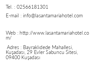 La Santa Maria Hotel iletiim bilgileri
